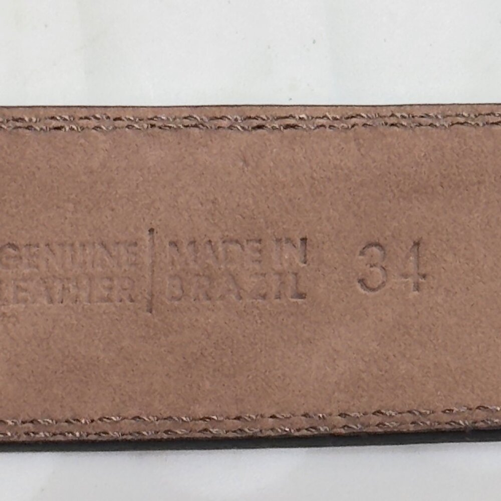FLAG Ltd Mens Genuine Leather Brown Belt Silver Buckle Adjustable Fit Size 34 - Picture 7 of 9